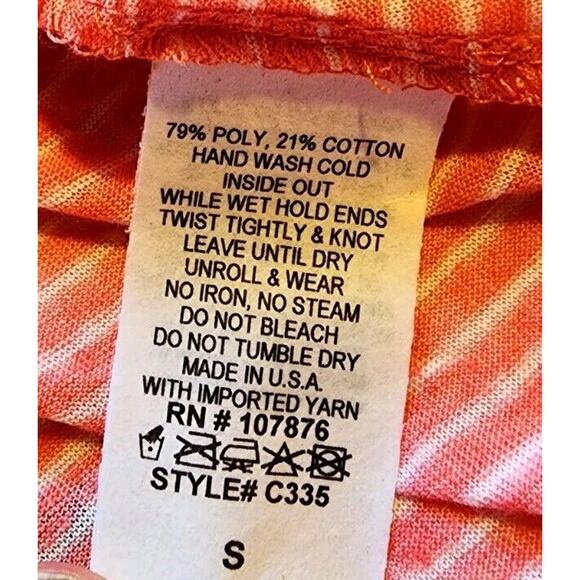 NEW Comfy USA Crinkle Rachel dress Small sleeveless Coral Striped Midi Lounge - Picture 7 of 12